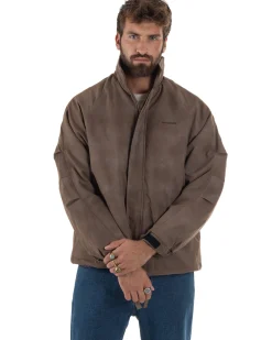 Giubbotto Bomber Oversize Sfumato Marrone G3321A