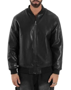 Giubbotto Double Face Bomber College Ecopelle Camoscio Grigio G3341A