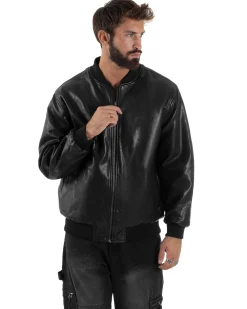Giubbotto Double Face Bomber College Ecopelle Camoscio Grigio G3341A