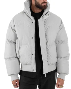 Giubbotto Oversize Piumino Bomber Full Zip Tessuto Opaco G3333A