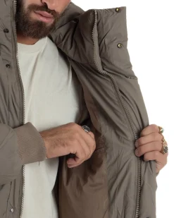 Giubbotto Oversize Piumino Bomber Full Zip Tessuto Opaco G3332A