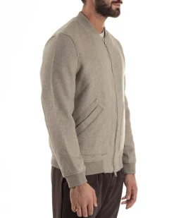 Giubbotto Uomo Bomber Camoscio College Beige G3361A