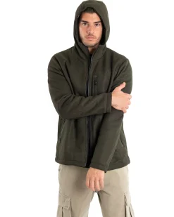 Giubbotto Uomo Bomber Cappuccio Tessuto Tecnico Verde Casual GIOSAL-G2886A