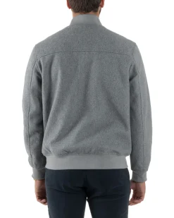 Giubbotto Uomo Bomber Giacca College Panno Bottoni Grigio G3382A