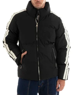 Giubbotto Uomo Bomber Imbottito Puffer Casual Tinta Unita Nero GIOSAL-G3084A