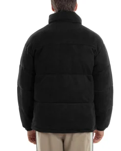 Giubbotto Uomo Camoscio Trapuntato Imbottito Bomber Morbido Con Collo e Zip Giacca Calda Regular Fit Casual Nero GIOSAL-G3256A