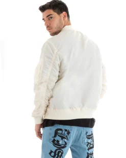 Giubbotto Uomo Casual College Bomber Panna Puffer imbottito GIOSAL-G3041A
