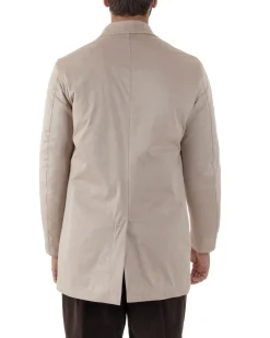 Giubbotto Uomo Trench Lungo Camoscio Imbottito Beige BlackSunday G3384A