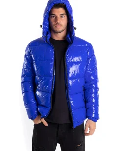 Giubbotto Uomo Vernice Oversize Tinta Unita Royal Lucido Casual GIOSAL-G2896A