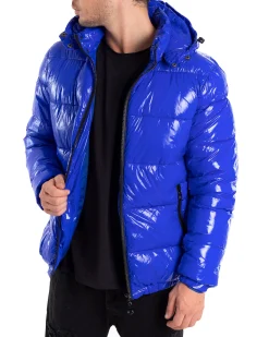 Giubbotto Uomo Vernice Oversize Tinta Unita Royal Lucido Casual GIOSAL-G2896A