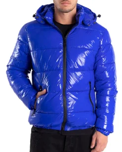 Giubbotto Uomo Vernice Oversize Tinta Unita Royal Lucido Casual GIOSAL-G2896A