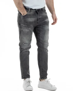 Jeans Cinque Tasche Slim Con Rotture TCJS1002A