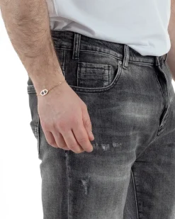 Jeans Cinque Tasche Slim Con Rotture TCJS1002A