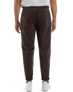 Jeans Jogger Cotone Loose Fit Basic Marrone JS1152A