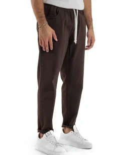Jeans Jogger Cotone Loose Fit Basic Marrone JS1152A