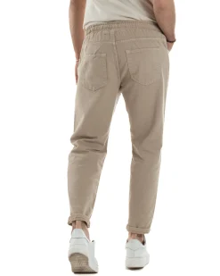 Jeans Jogger Cotone Loose Fit Basic Beige JS1117A