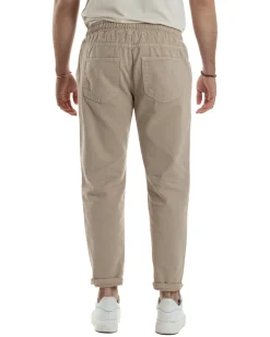 Jeans Jogger Cotone Loose Fit Rotture Beige JS1103A