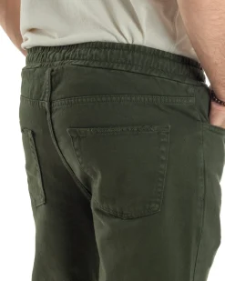 Jeans Jogger Cotone Loose Fit Basic Verde JS1118A