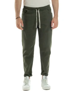 Jeans Jogger Cotone Loose Fit Basic Verde JS1118A