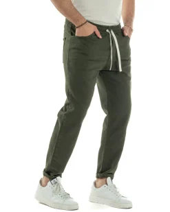 Jeans Jogger Cotone Loose Fit Basic Verde JS1118A