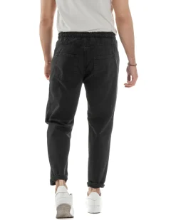 Jeans Jogger Cotone Loose Fit Basic Nero JS1119A