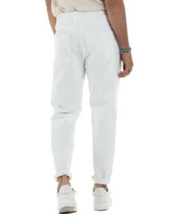 Jeans Jogger Cotone Loose Fit Basic Bianco JS1120A