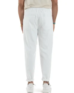 Jeans Jogger Cotone Loose Fit Basic Bianco JS1120A