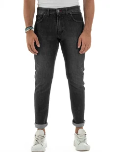 Jeans Skinny Fit Cinque Tasche Denim Grigio JS1140A