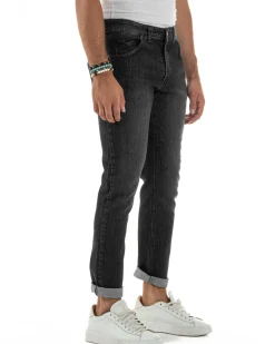 Jeans Skinny Fit Cinque Tasche Denim Grigio JS1140A