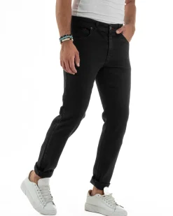 Jeans Skinny Fit Cinque Tasche Denim Nero JS1138A