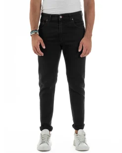 Jeans Skinny Fit Cinque Tasche Denim Nero JS1138A