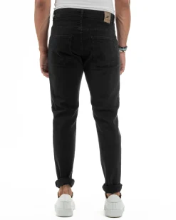 Jeans Skinny Fit Cinque Tasche Denim Nero JS1138A
