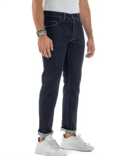 Jeans Slim Fit Cinque Tasche Denim Blu JS1142A