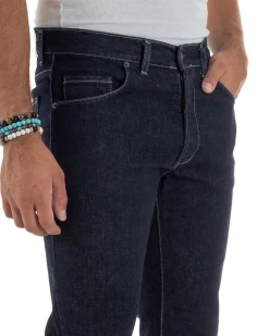 Jeans Slim Fit Cinque Tasche Denim Blu JS1142A