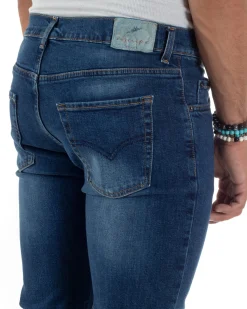 Jeans Slim Fit Cinque Tasche Denim Chiaro JS1141A