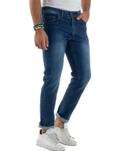 Jeans Slim Fit Cinque Tasche Denim Chiaro JS1141A
