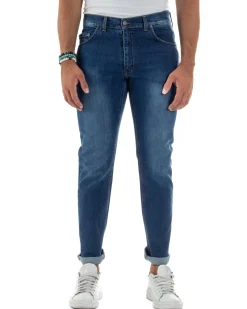 Jeans Slim Fit Cinque Tasche Denim Chiaro JS1141A