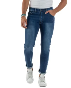 Jeans Slim Fit Cinque Tasche Denim Chiaro JS1141A