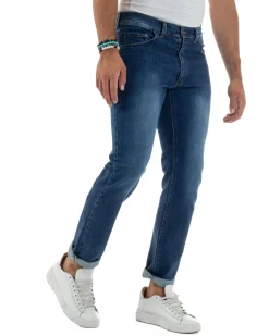 Jeans Slim Fit Cinque Tasche Denim Chiaro JS1141A