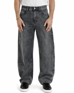 Jeans uomo baggy barrel fit cinque tasche casual denim nero GIOSAL-JS1175A
