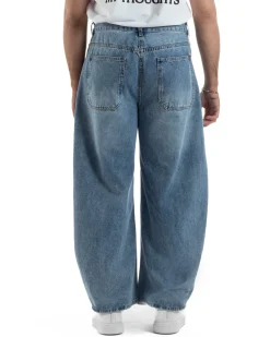 Jeans uomo balloon fit street baggy basic denim medio GIOSAL-JS1193A
