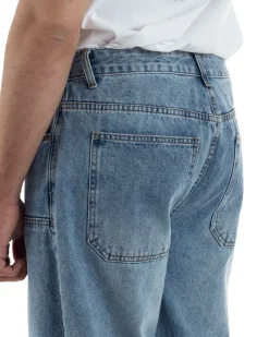 Jeans uomo balloon fit street baggy basic denim medio GIOSAL-JS1193A