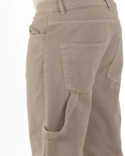 Jeans Uomo Carpenter Worker Pantaloni Baggy Cargo Comodo Fondo Largo Ampio Tinta Unita Beige GIOSAL-JS1088A