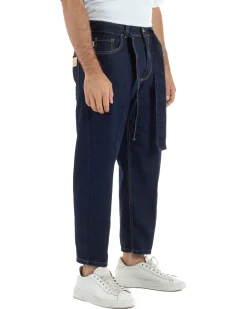 Jeans uomo carrot fit basic cintura denim scuro BlackSunday JS1194A
