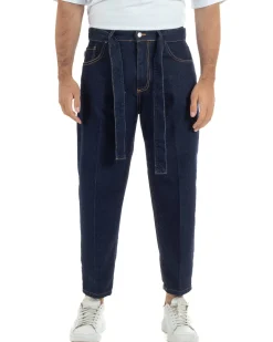 Jeans uomo carrot fit basic cintura denim scuro BlackSunday JS1194A