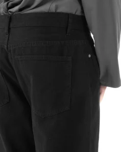 Jeans uomo cinque tasche baggy fit basic cotone nero GIOSAL-JS1179A