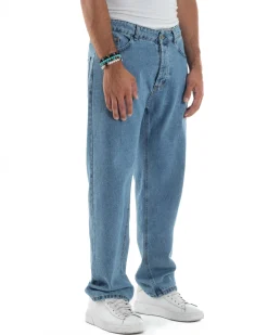 Jeans Uomo Cinque Tasche Baggy Fit Basic Denim GIOSAL-JS1121A