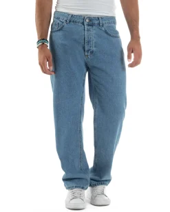 Jeans Uomo Cinque Tasche Baggy Fit Basic Denim GIOSAL-JS1121A