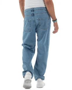 Jeans Uomo Cinque Tasche Baggy Fit Basic Denim GIOSAL-JS1121A