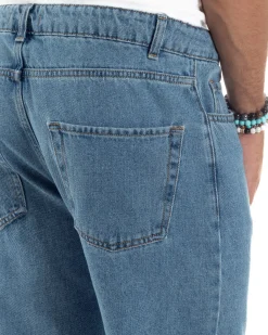 Jeans Uomo Cinque Tasche Baggy Fit Basic Denim GIOSAL-JS1121A
